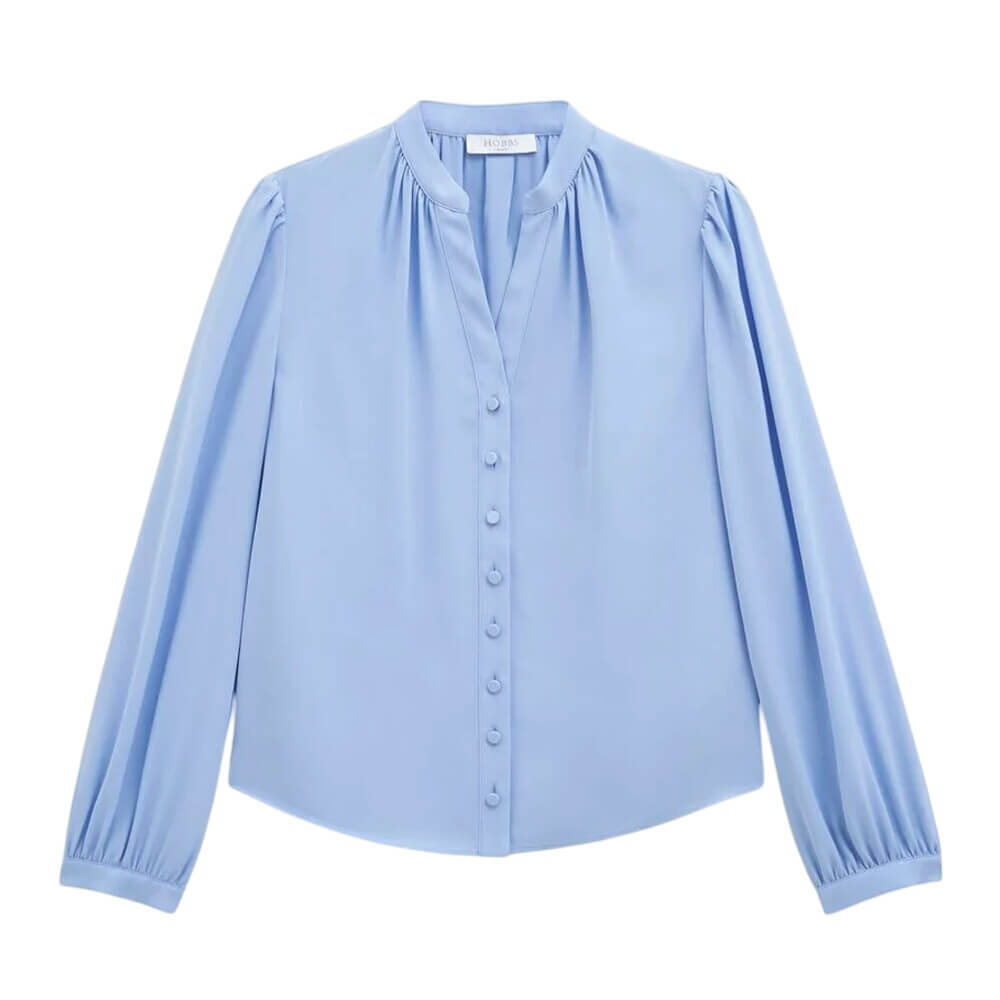 Hobbs London Light Blue Peony Blouse